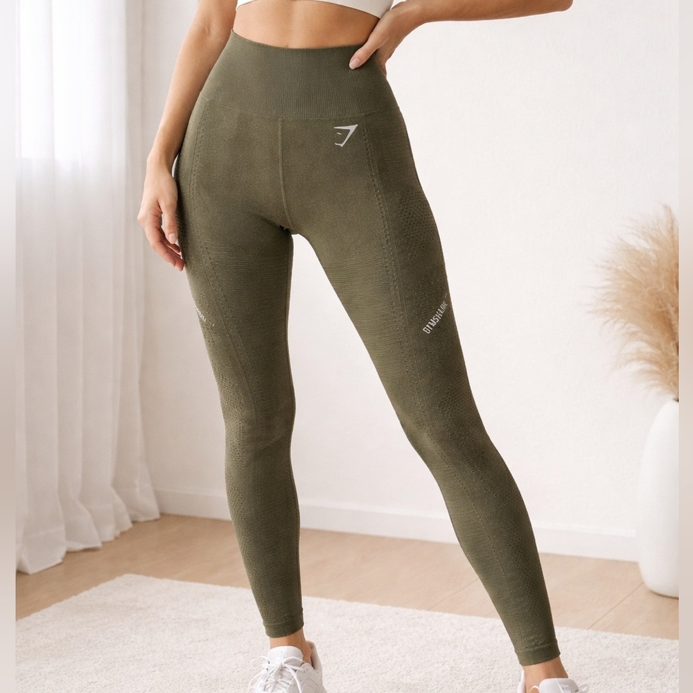 Gymshark olive  green seamless leggings S